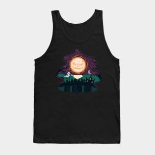 Smiling pumpkin moon Tank Top